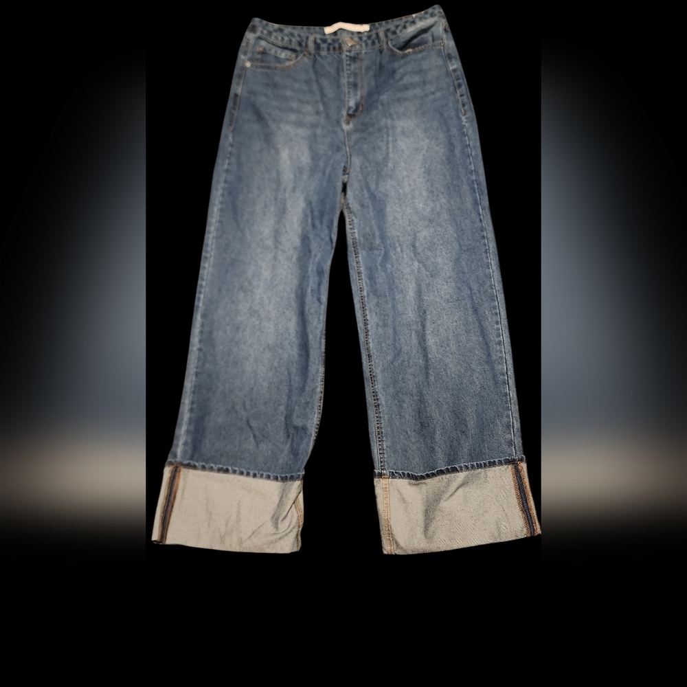 Tinseltown Wide Leg  Blue Jeans With Wide Cuff